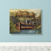 Toile Steampunk - Dirigeable - L'Arche de Noé originale (Insitu (Plancher de Bois))