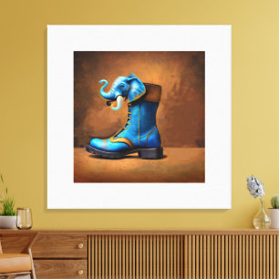 Toile Steampunk Elephant Boot imprimé