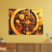 Toile Steampunk Golden Mechanism Abstract (Insitu(Salon))