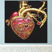 Toile Steampunk Heart Anatomical Rubies and Gears (Insitu (Plancher de Bois))