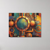 Toile Steampunk Industrial Geometry Art (Recto)