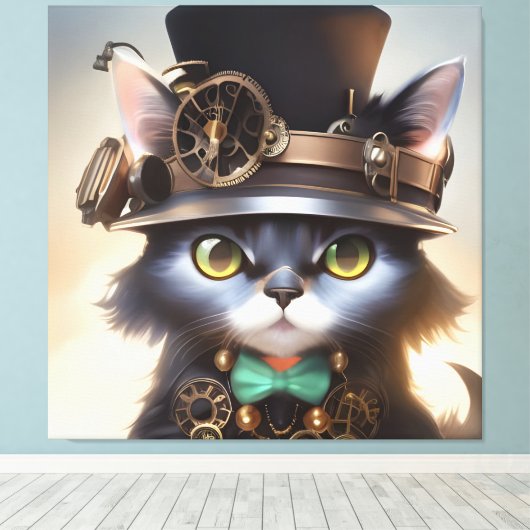 Toile Steampunk Kitten (Insitu (Plancher de Bois))
