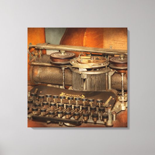 Toile Steampunk - L'histoire de la dactylographie (Recto)