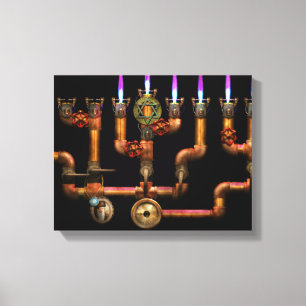 Toile Steampunk - Plomberie - Allumer la Menorah