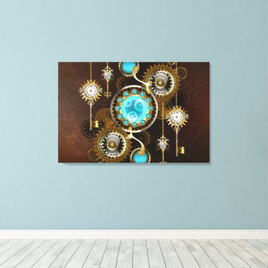 Toile Steampunk Rusty Background (Insitu (Plancher de Bois))