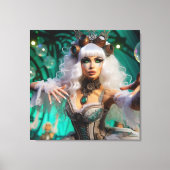 Toile Steampunk Victorian Futuristic Green Dancer (Recto)
