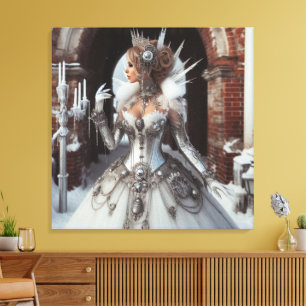 Toile Steampunk Victorian Industrial Winter Ice Queen