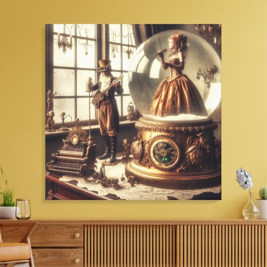 Toile Steampunk Victorian Music Snow Globe (Insitu(Salon))