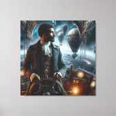 Toile Steampunk Victorian Space Air Captain (Recto)