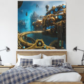 Toile Steampunk ville perdue d'Atlantis (Insitu(Chambre))