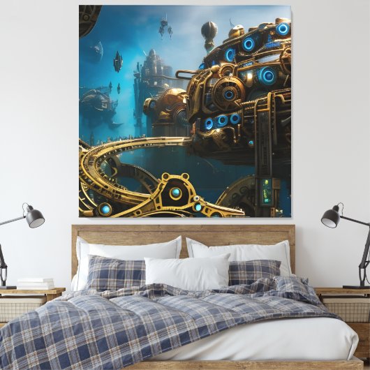 Toile Steampunk ville perdue d'Atlantis (Insitu(Chambre))