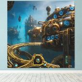Toile Steampunk ville perdue d'Atlantis (Insitu (Plancher de Bois))