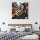 Toile Steampunk Vintage Victorian Lady Librairie (Insitu(Chambre))
