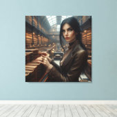 Toile Steampunk Vintage Victorian Lady Librairie (Insitu (Plancher de Bois))