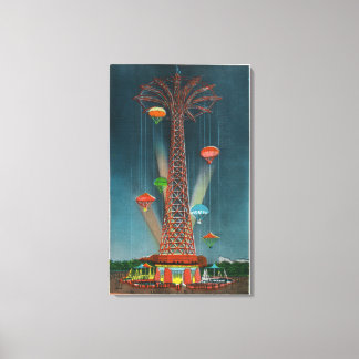 Toile Steeplechase Park Parachute Vue de la nuit