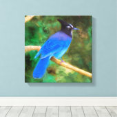 Toile Steller's Jay Painting - Art original pour oiseaux (Insitu (Plancher de Bois))
