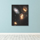 Toile Stephan's Quintet Galaxies (télescope Hubble) (Insitu (Plancher de Bois))
