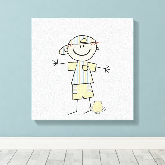 Toile Stick Figure Boy (Insitu (Plancher de Bois))