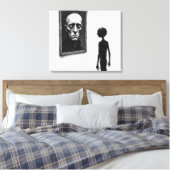 Toile Stick Figure Staring at a Bald Man Portrait (Insitu(Chambre))