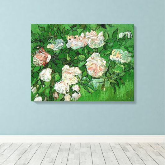 Toile Still Life : Roses roses roses de Vincent van Gogh (Insitu (Plancher de Bois))