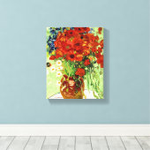 Toile Still Life, Vase with Daisies and Poppies (1890) (Insitu (Plancher de Bois))