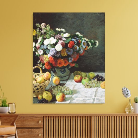 Toile Still Life with Flowers and Fruit de Claude Monet (Insitu(Salon))