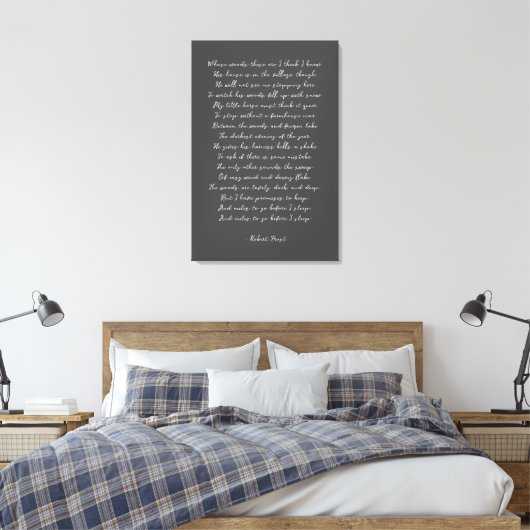 Toile Stopper par Woods en soirée neige, Robert Frost (Insitu(Chambre))