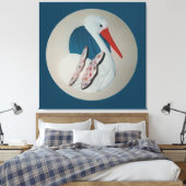 Toile Stork Storks Baby's Room Fabric Art (Insitu(Chambre))