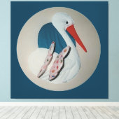 Toile Stork Storks Baby's Room Fabric Art (Insitu (Plancher de Bois))