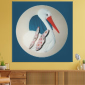 Toile Stork Storks Baby's Room Fabric Art (Insitu(Salon))