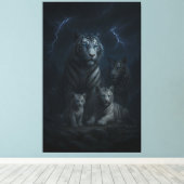 Toile Stormborn White Tiger Family – Thunder Realm Guard (Insitu (Plancher de Bois))