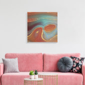 Toile Strata automne | Terra Cotta Turquoise et Gold Aga (Insitu(Salon))