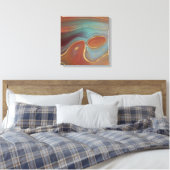 Toile Strata automne | Terra Cotta Turquoise et Gold Aga (Insitu(Chambre))