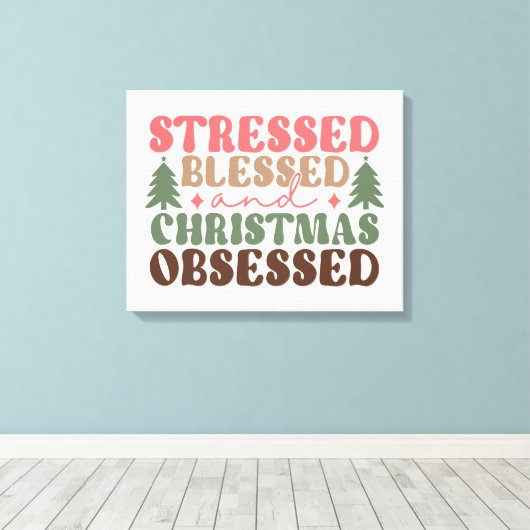 Toile Stressé, béni et observé à Noël (Insitu (Plancher de Bois))