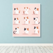 Toile Stretched Canvas Print of a cat smiling happily (Insitu (Plancher de Bois))