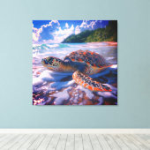 Toile Stretched Canvas Print of Ocean Turtle (Insitu (Plancher de Bois))