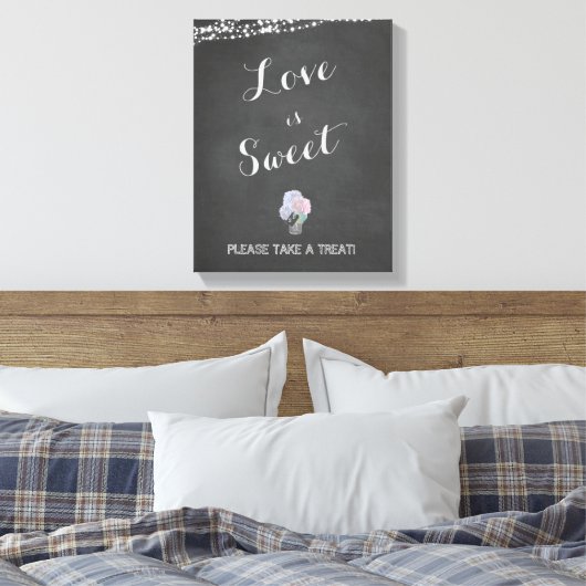 Toile String Lights Mason Jar Chalkboard LOVE est SWEET (Insitu(Chambre))