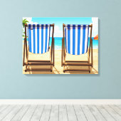 Toile Striped deckchairs canvas print (Insitu (Plancher de Bois))