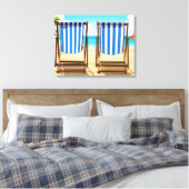 Toile Striped deckchairs canvas print (Insitu(Chambre))