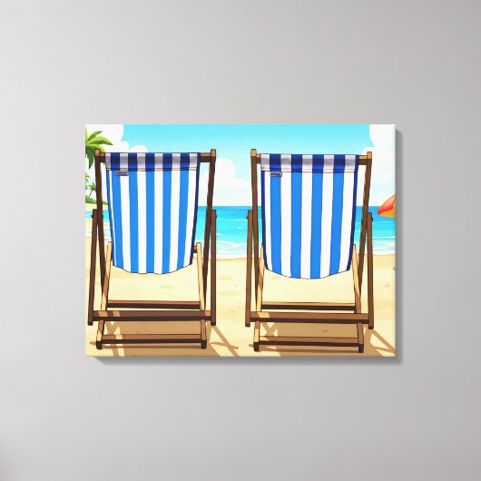 Toile Striped deckchairs canvas print (Recto)