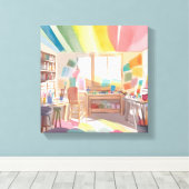 Toile Studio d'art coloré | Peinture à l'aquarelle (Insitu (Plancher de Bois))