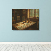 Toile Studio d'art d'un aquarelliste (Insitu (Plancher de Bois))