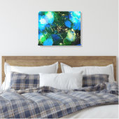 Toile Stunning Blue and Gold Alcohol Ink Painting (Insitu(Chambre))
