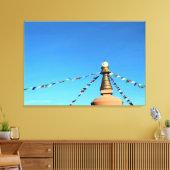 Toile stupa bouddhiste avec drapeaux de prière enveloppé (Insitu(Salon))