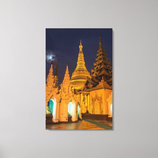 Toile Stupa Doré Et Temples (Recto)