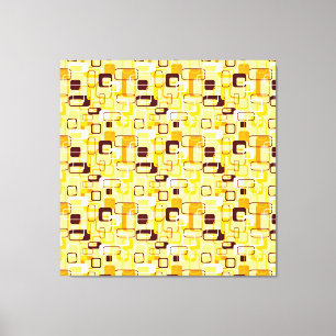 Toile Style abstrait jaune et noir moderne