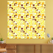 Toile Style abstrait jaune et noir moderne (Insitu(Salon))