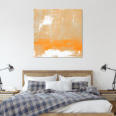 Toile style art moderne Abstrait orange gris blanc (Insitu(Chambre))