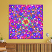 Toile Style Boho de Periwinkle Blue et Violet Flowers (Insitu(Salon))