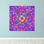 Toile Style Boho de Periwinkle Blue et Violet Flowers (Insitu (Plancher de Bois))